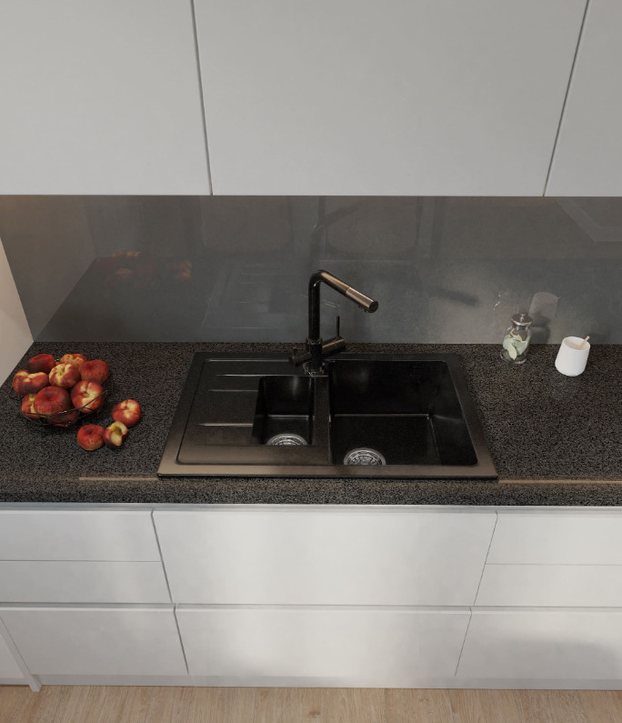 Кухонная мойка GranFest GF-Q775KL (черный)