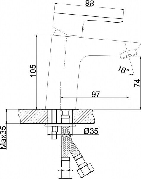 Умывальник Cersanit Calla 54 S-UM-Cl/1-w + 63030