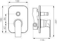 Смеситель Ferro Algeo Square BAQ7P