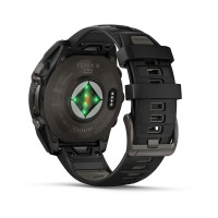 Умные часы Garmin Fenix 8 Solar, Sapphire 47мм (титановый угольно-серый DLC с черным ремешком)