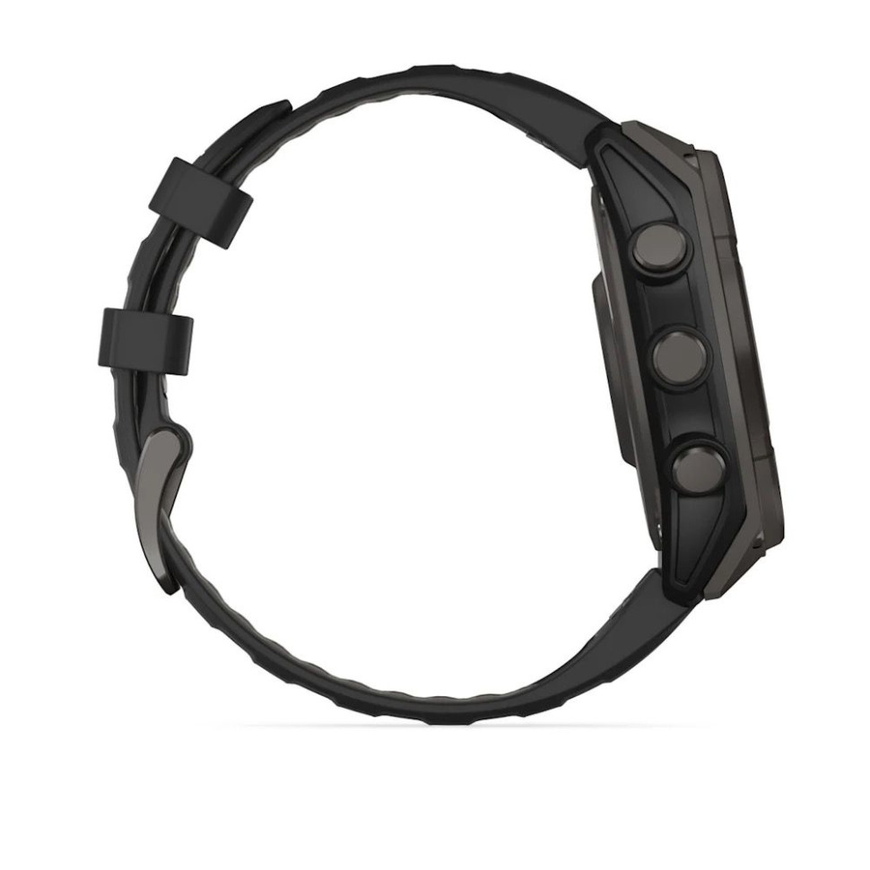 Умные часы Garmin Fenix 8 Solar, Sapphire 47мм (титановый угольно-серый DLC с черным ремешком)