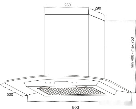 Вытяжка Germes Alt sensor led 50 (нержавеющая сталь)