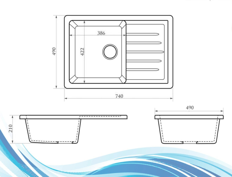 Кухонная мойка Berge BR-7602 + Like F8005022 (черный)