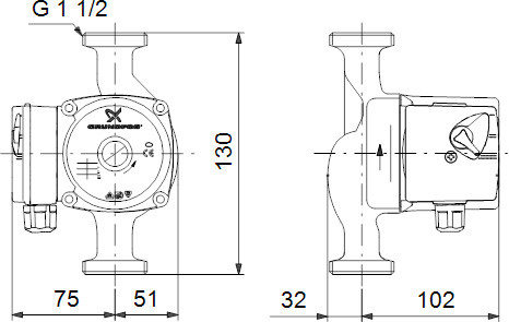Циркуляционный насос Grundfos UPS 25-40 130