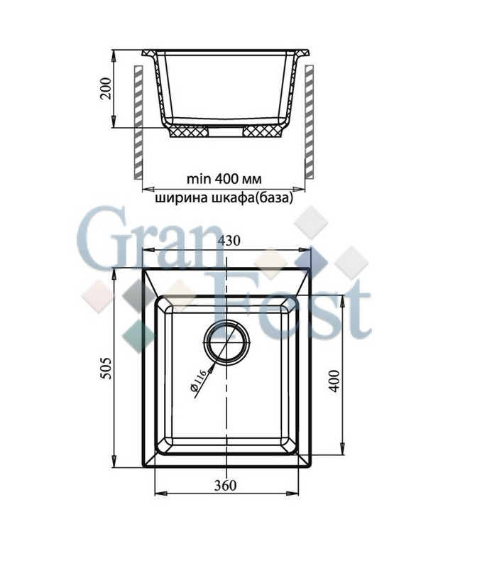 Кухонная мойка GranFest Practic GF-P505