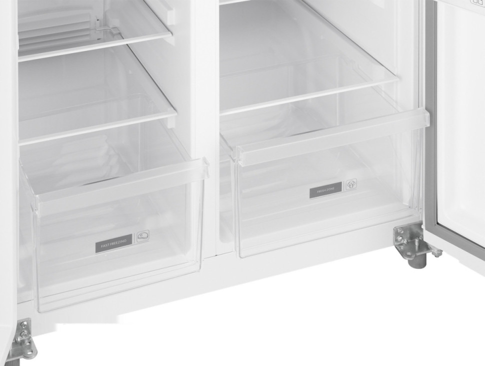 Холодильник side by side Weissgauff WSBS 500 Inverter NoFrost White Rock Glass