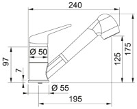 Смеситель Franke Novara Plus сахара (с выдвижным шлангом)