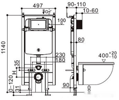 Система инсталляции Weltwasser Amberg 404