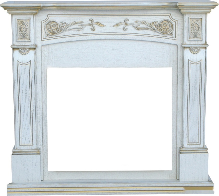 Камин Smolcom Turin MB/JUP/SYM26 (белый дуб, патина золото)