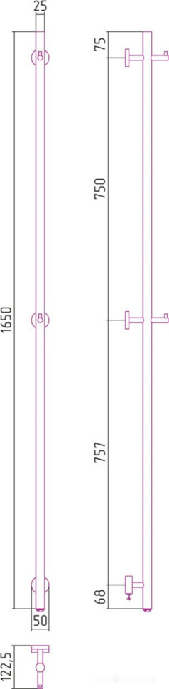 Полотенцесушитель Сунержа Аскет 1650 00-0850-1650