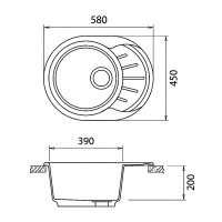 Кухонная мойка GranFest GF-R580L (красный марс)