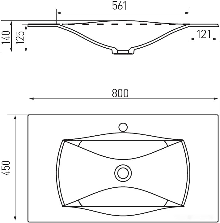 Умывальник Акватон Блент 80 80x45 [1A709231BL010]