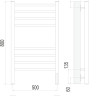 Полотенцесушитель Terminus Аврора П8 500x800 КС 9003 электро (белый)