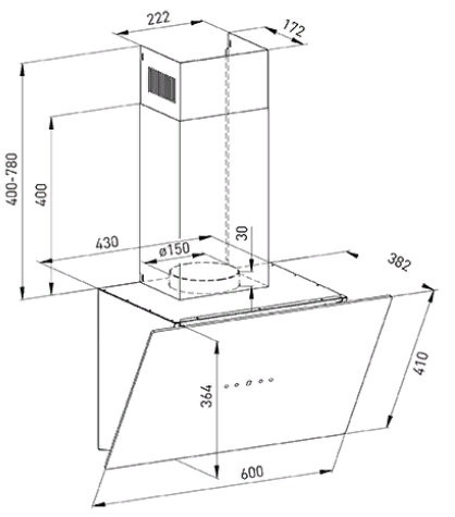 Вытяжка Oasis NB-60B (A)