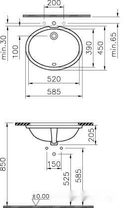 Умывальник Vitra Arkitekt 58.5x45 (6069B003-0012)