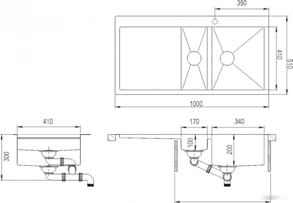 Кухонная мойка AquaSanita Luna LUN 151M-RAW