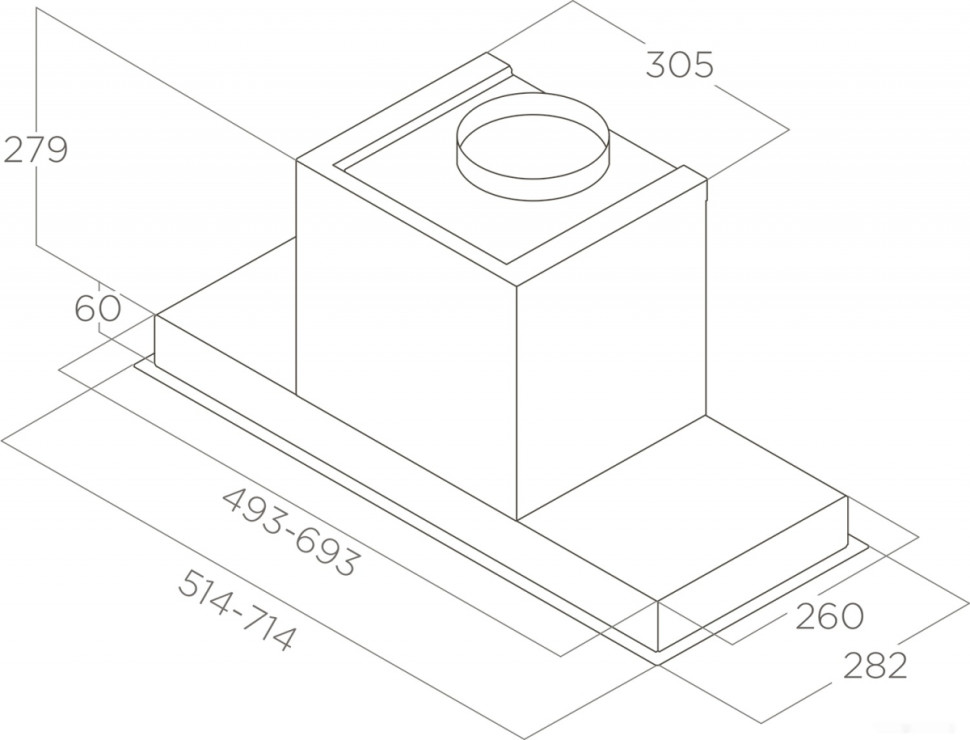 Вытяжка Elica Hidden 2.0 @ IX/A/90 PRF0164356
