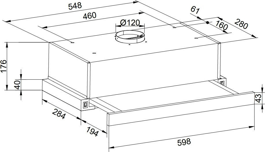 Вытяжка Zorg Slim 850 60 S (черный)