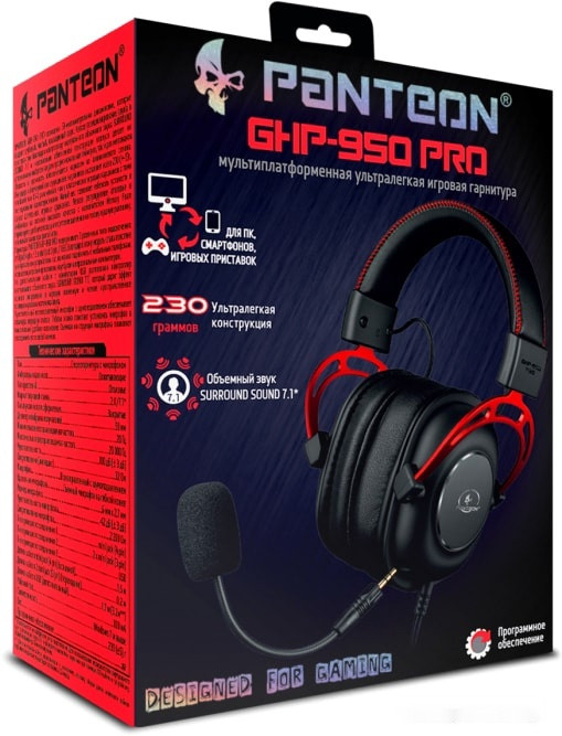 Наушники Jet.A Panteon GHP-950 Pro (черный/красный)
