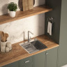 Кухонная мойка Basic CL DS Decor 50x50 (сатин, коландер, дозатор)