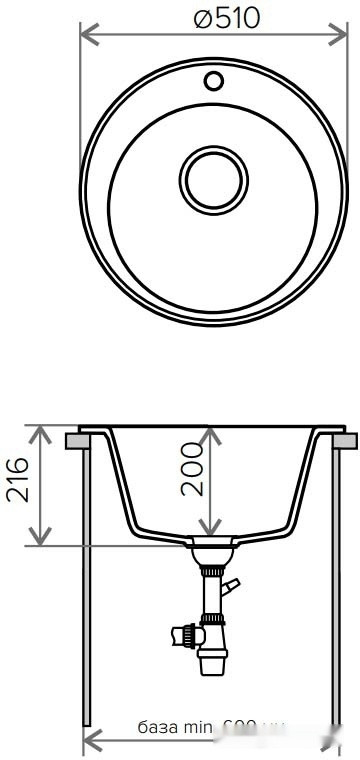 Кухонная мойка Tolero R-108 (бежевый)