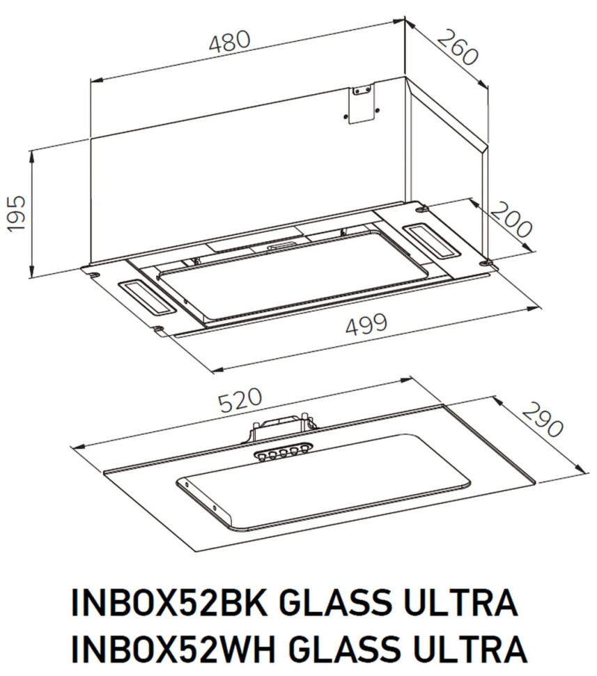 Вытяжка Meferi INBOX52WH Glass Ultra