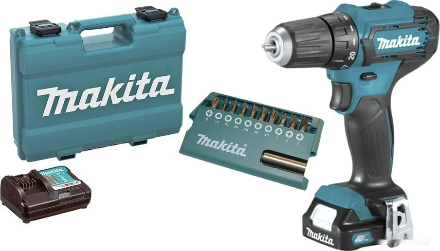 Дрель-шуруповерт Makita DF333DAX13 (с 2-мя АКБ, кейс +набор оснастки)