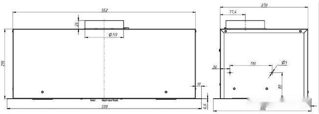 Вытяжка Elikor Cube 60П-650 229363 (черный)