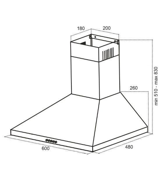 Вытяжка Germes Pyramida 60 черный