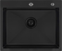 Кухонная мойка Basic CL DS Decor 60x50 (черный, коландер, дозатор)
