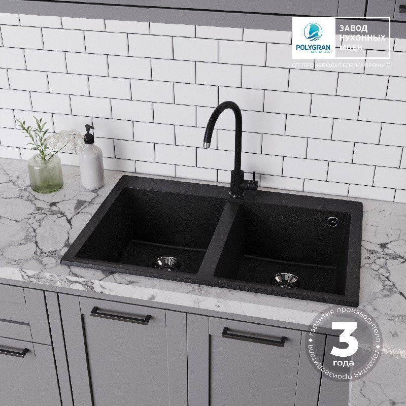 Кухонная мойка Polygran Brig 790 (черный)