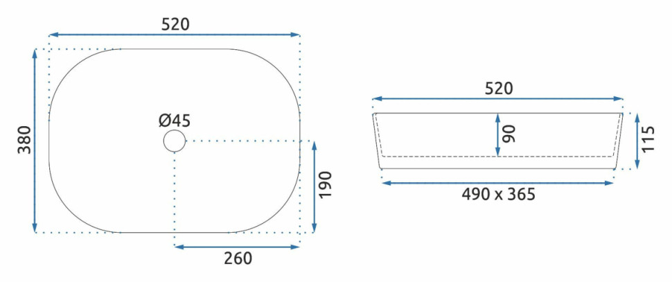 Умывальник Rea Angie U4121