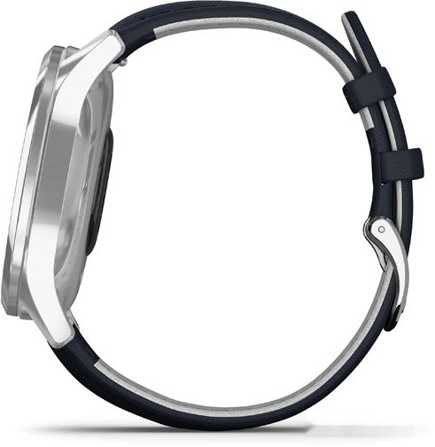 Гибридные умные часы Garmin Vivomove Luxe (серебристый/темно-синий)