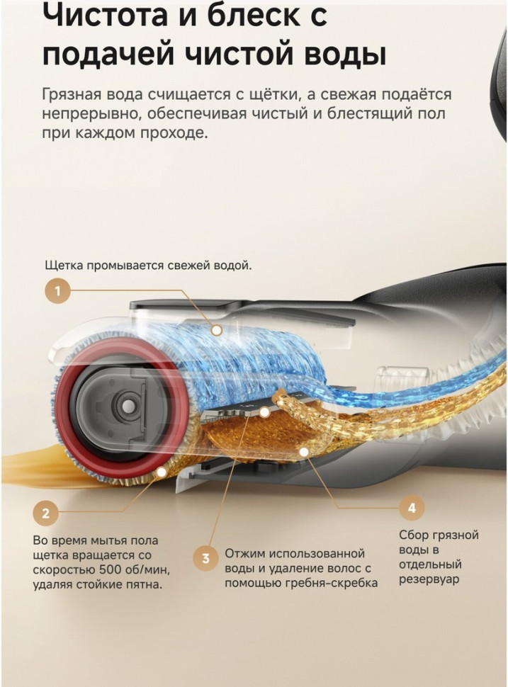 Вертикальный моющий пылесос Trouver Wet and Dry Vacuum K10 Flex Reach HMH20A (евровилка, черный)