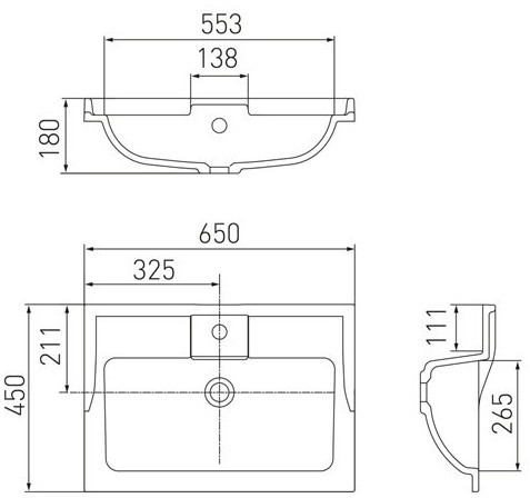 Умывальник Акватон Фабиа 65 65x45