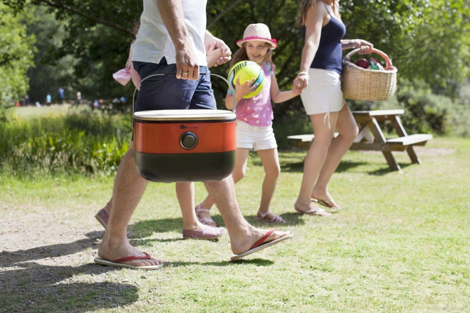 Портативный газовый гриль SAHARA Mini BBQ (серебристый)