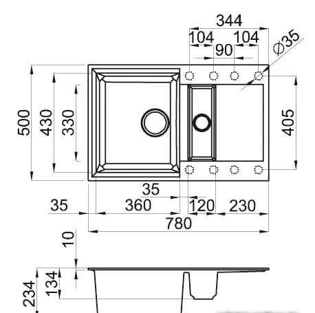 Кухонная мойка Elleci Easy 325 M70 Ghisa