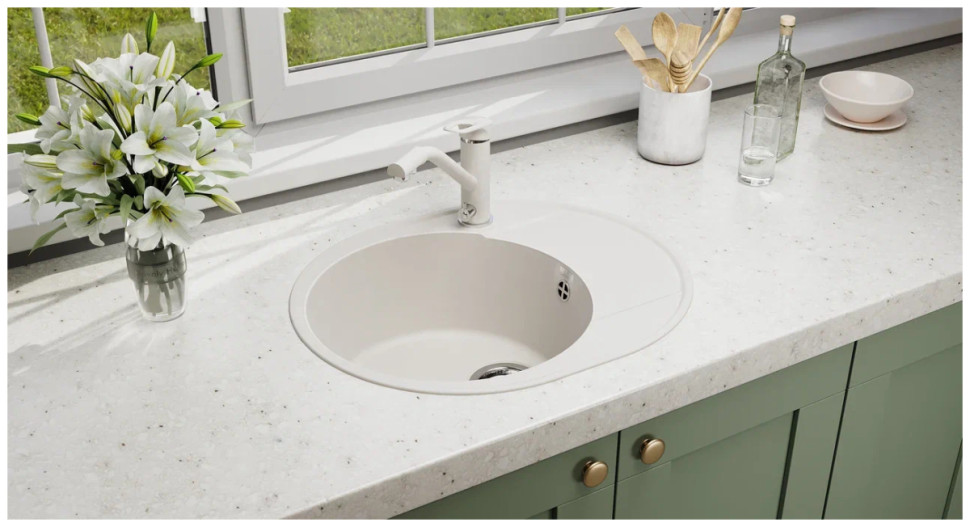 Кухонная мойка Ulgran Quartz Nora 585-01 (жасмин)