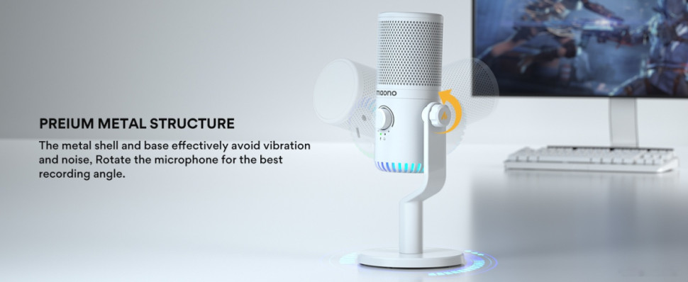 Проводной микрофон Maono DM30 (белый)