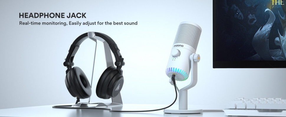 Проводной микрофон Maono DM30 (белый)