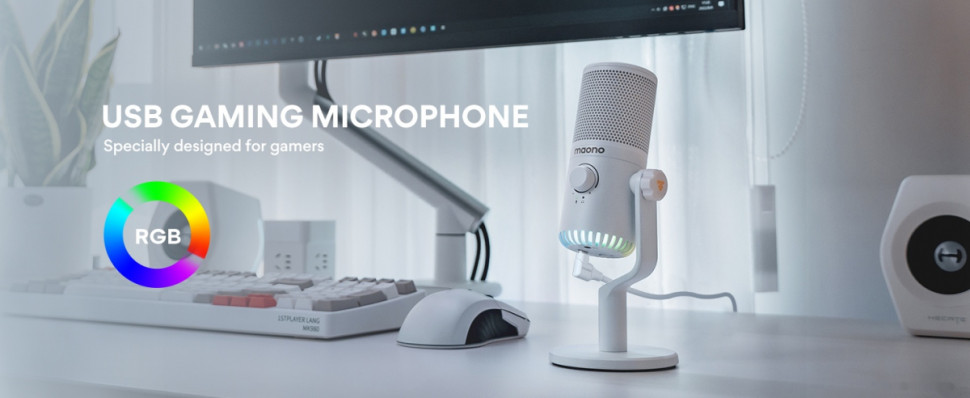 Проводной микрофон Maono DM30 (белый)