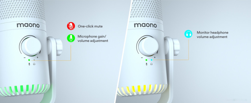 Проводной микрофон Maono DM30 (белый)