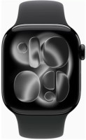 Умные часы Apple Watch Series 11 46 мм (алюминиевый корпус, черный/черный, спортивный силиконовый ремешок S/M)