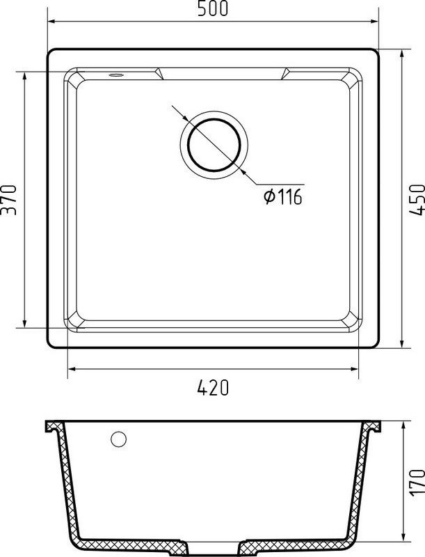 Кухонная мойка GranFest Urban GF-UR-4550 (серый)