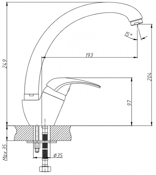 Смеситель Gran-Stone GS 102 328 бежевый