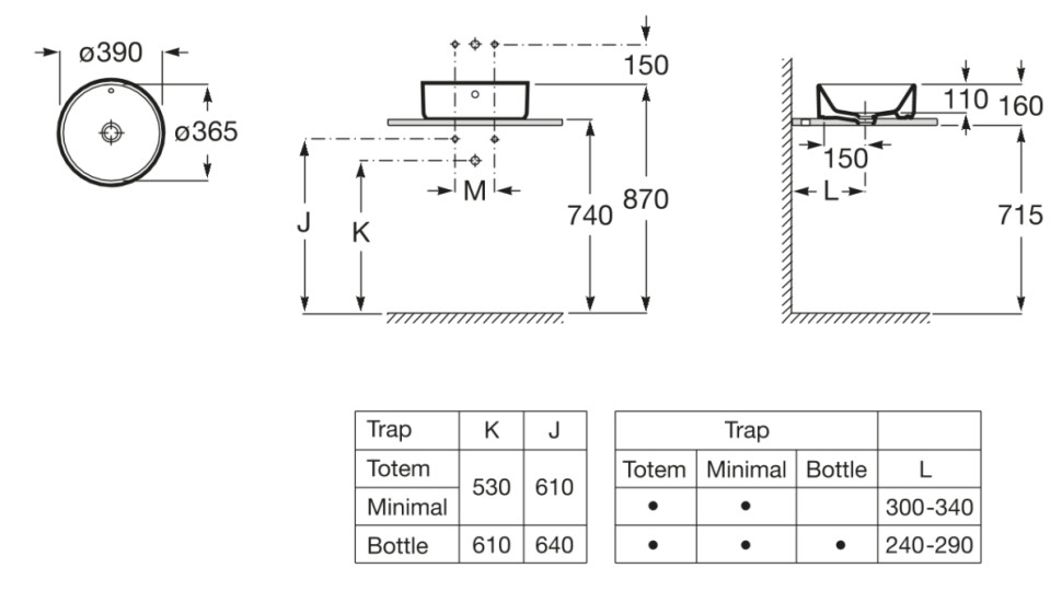 Умывальник Roca The Gap 39x13