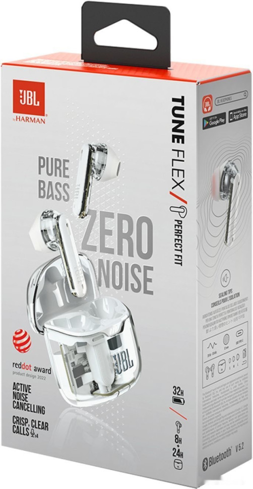 Наушники JBL Tune Flex Ghost (белый)