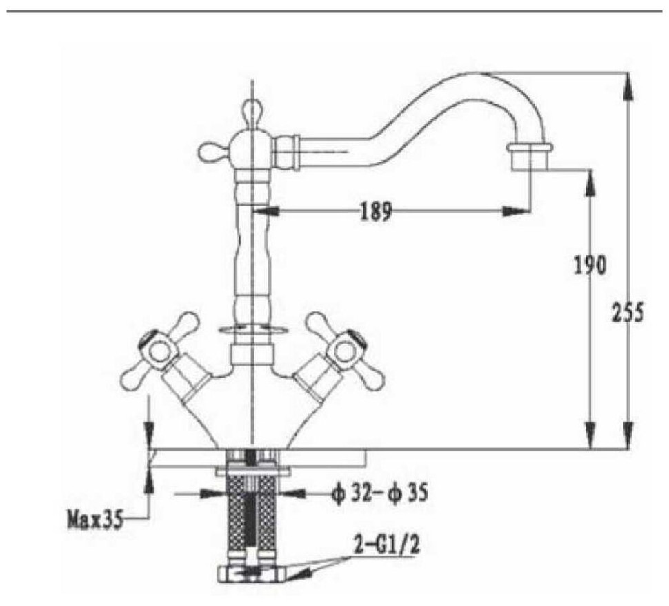 Смеситель GranFest 20608 бронза