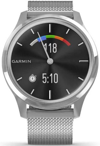 Гибридные умные часы Garmin Vivomove Luxe (серебристый)