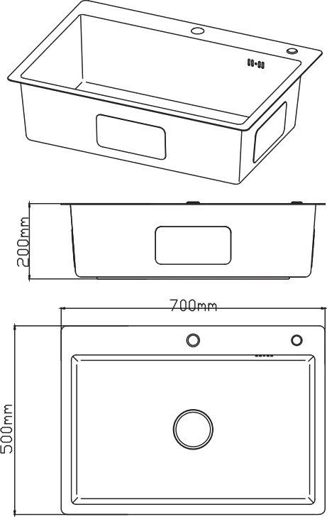 Кухонная мойка Diadonna DS7050B